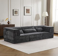 KEIKI 2Seat Modular Velvet Sofa Couch with Chaise Memory Foam for Living Room Home Office Style Conscious Homeowners Cozy Warm Perfect for Entertaining Relaxation Classic Refined Design Dark Grey