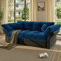 74.8 Queen Pull Out Couch BedVelvet Convertible Pull-Out Sofa Bed with Side Pockets3-in-1 Queen-Size Sleeper SofaSleeper Loveseat for Living RoomApartment Offices (Blue)