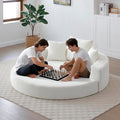 67 Round Convertible Folding Sofa Bed Boneless Couch Loveseat Floor Sleeper Chaise Lounge for Living Room Apartment Dorm Small Spaces Beige