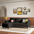 73 Small Sectional Sofa with Reversible Chaise Linen Fabric L-Shaped Couch with Solid Oak &amp Iron FrameHigh-density Sponge Spring Seat CushionRemovable Sofa Cover Compact Apartments and Studios
