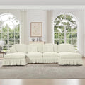 KEIKI 137 4Seat Modular Velvet Sofa Couch for Living Room Apartment Living Style Conscious Homeowners Soft Plush Comfortable Cozy Relaxing Lounge Modern Contemporary Design Beige White