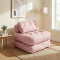 Boneless Chair Folding Sofa Bed with Pillow Sleeper Sofa with Back Support Sleeper Chair Portable Fold Out Chair Bed Comfy Foldable Mattress for Living Room Pink Single