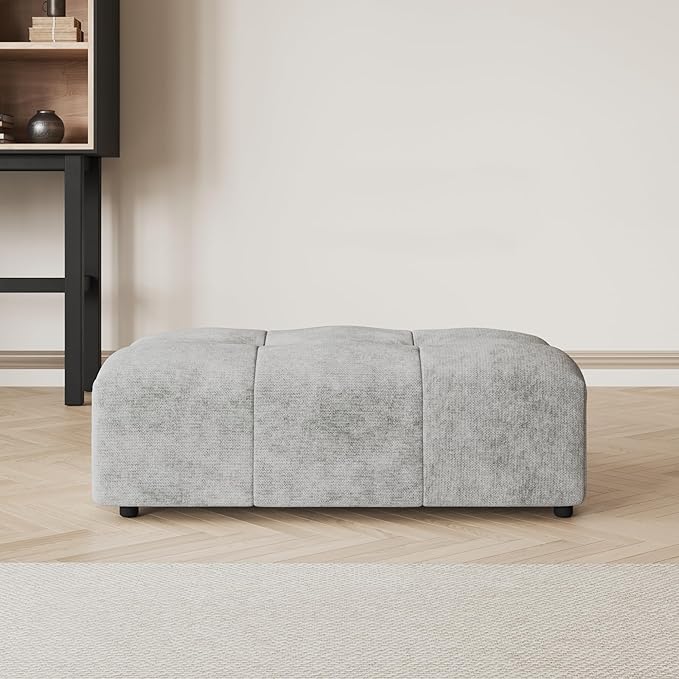 Modular Sectional Sofa Cloud Couch with Deep Seats Modern Sectional Couches for Living Room/Bedroom/Apartment Simple Assembly Gray Ottoman Seat