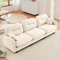 107 Oversized Modular Sectional Sofa Beige Large Sectional Couches for Living Room Chenille Fluffy Sofa Set Cloud 3 Seater Comfy Modular Couches Modern Sofas para Sala