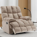 Oversized Recliner Chairs for Adults 400LBS Extra Wide Recliner with Overstuffed Armrest and Backrest Velvet Big and Tall Recliners for Living Room Beige