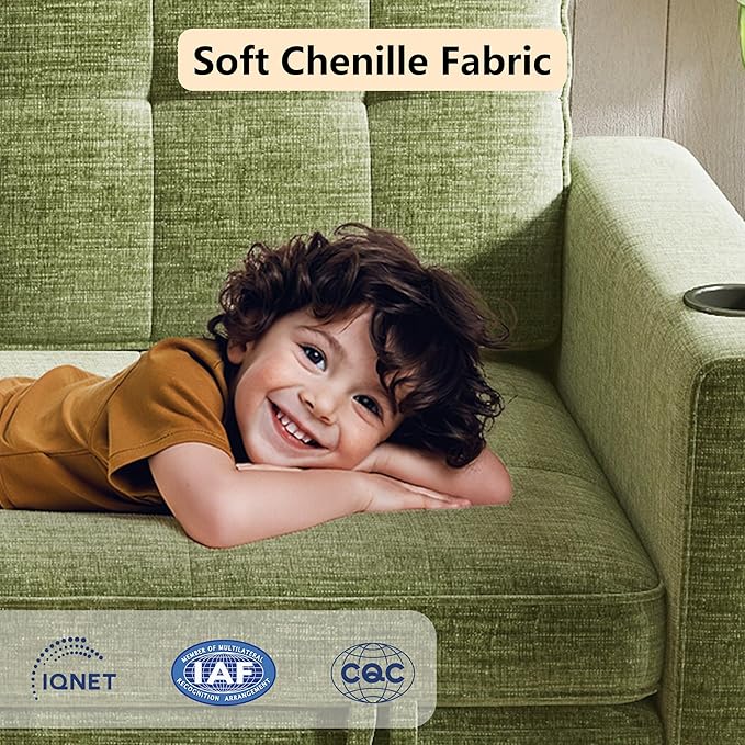 WorthFurni Convertible Sofa Bed Folding Sofa Bed 2 in1 Pull Out Loveseat Sleeper Sofa Floor Sofa Bed for Small Spaces Folding Couch Bed with Pillows for Living Room Bedroom - Green