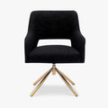 WestinTrends Genevieve Mid-Century Modern Wide Boucle Swivel Accent Arm Chair Black