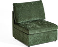 Single Seat Module for Olar Oversized Modular Sectional Sofa Extra Deep and Wide Cloud Chair Cushion Covers Removable Freely Combined with Other Modules by U-connectors Chenille Green
