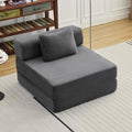 Folding Sofa Bed Convertible Sleeper Chair with Pillow Single Sofa with Back Support Portable Fold Out Chair Cloud Couch Bed Comfy Floor Sofa Lounge for Living Room Bedroom Dark Grey
