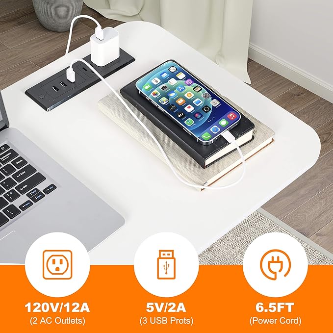 Standing Desk Small Computer DeskSmall Desk for BedroomCorner Desk for Small SpaceSmall Office Desk Adjustable DeskMini Desk Stand Up Desk Laptop DeskPortable Rolling Desk 31.5 Inch White C