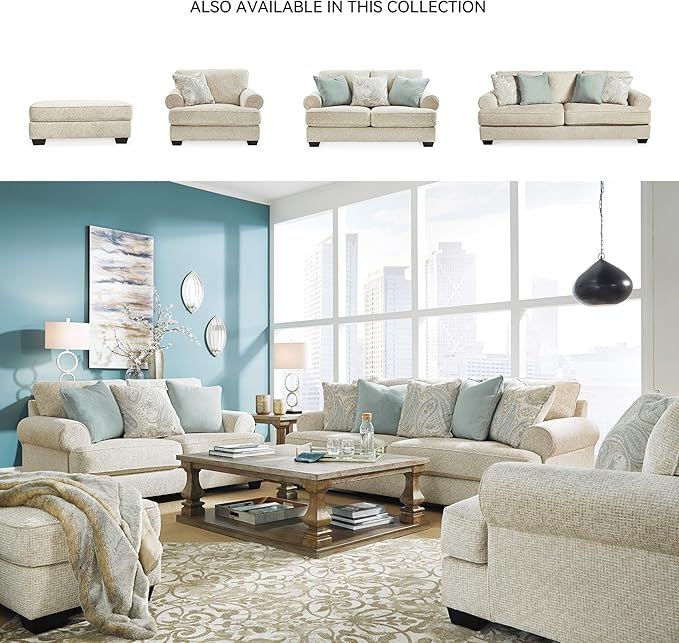 Signature Design by Ashley Monaghan Classic Upholstered Ottoman Beige