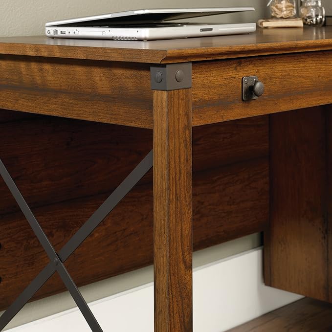 Sauder Carson Forge Vintage Rustic Computer Desk for Home Office with Drawers in Washington Cherry L: 53.19 x W: 22.64 x H: 29.80