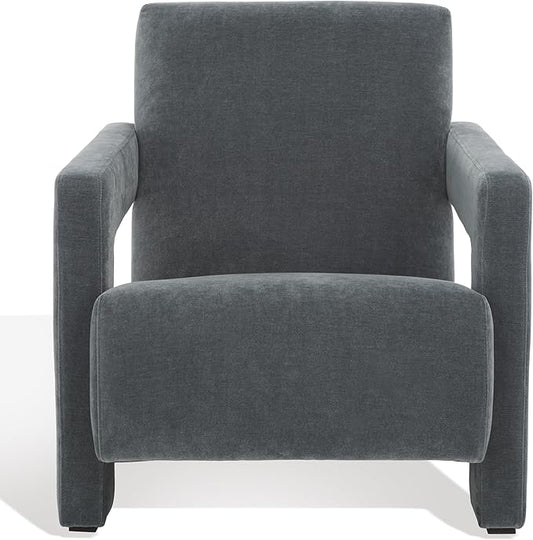 SAFAVIEH Couture Collection Taylor Modern Navy Velvet Upholstered Accent Chair (Fully Assembled)