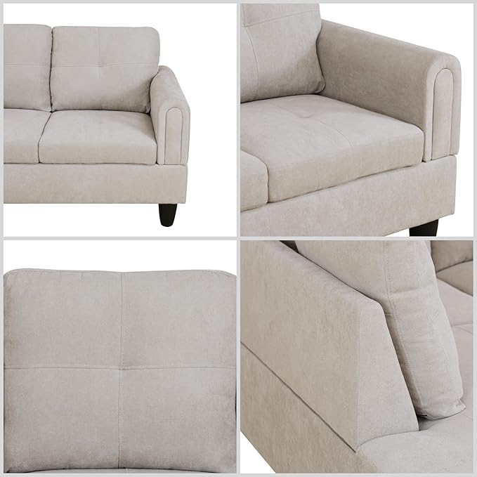L Shaped Couch Modular Sectional Sofa with Chaise Modern Modular Sofas Furniture Sofa Couches for Living Room/Apartment/Office/Bedroom Light Grey