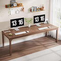 Tribesigns 2-Person Home Office Desk 78.7 Extra Long Computer Desk Double Workstation for Home Office Work Desk for Two People (Brown)