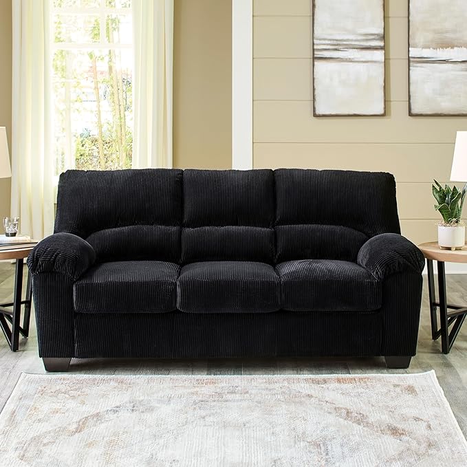 Signature Design by Ashley SimpleJoy Modern Sofa for Living Room Black