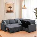 Sleeper Sofa Couch Bed Convertible Sofa Bed with Armrests Sectional Sofa with Storage Seat L Shaped Sectional Couch with Reversible Chaise for Living Room Apartment Bedroom Office