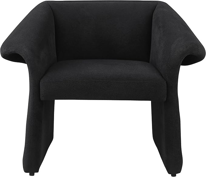 Coaster Home Furnishings - Ramsey - Fabric - Upholstered Accent Chair with Curled Arms Boxed-Edge Seat Cushion and Wooden Frame - Living Room - Black - 907524