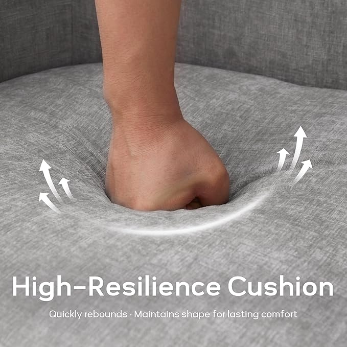 Chenille Swivel Accent Chairs Set of 2 No Assembly Upholstered Armchair 360°Rotating Barrel Chairs for Living Room Bedroom Apartment &amp Reading Nook (2 Light Grey)