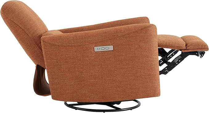 CHITA Power Recliner Chair Swivel Glider FSC Certified Fabric Living Room Nursery Reclining Sofa Chair with Lumbar SupportTerracotta