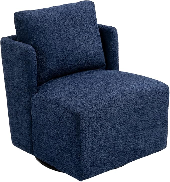 Swivel Barrel Chair Comfy Round Accent Sofa Chair for Living Room 360 Degree Swivel Barrel Club Chair Leisure Arm Chair for Nursery Hotel Bedroom Office Lounge