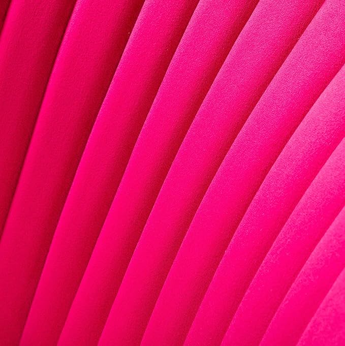 HULALA HOME Velvet Accent Chair Modern Upholstered Cute Side Chair with Gold Metal Legs Armless Wingback Slipper Chair Comfy Living Room Chair for Bedroom Guest Room VanityFuchsia