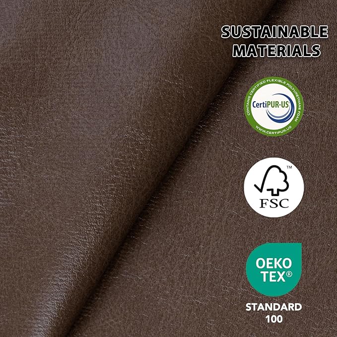 EONIX Classic Dual Motor Power Lift Recliner Chair for Elderly 400lbs Heavy Duty Breathable Faux Leather Recliner with Heat and Massage Lay Flat Lift Chair Recliner for Adults SLRY005 Dark Brown