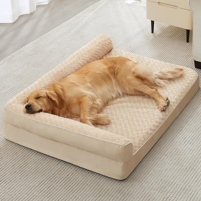 BFPETHOME Orthopedic Dog Beds for Large Dogs-Waterproof Sofa Dog Bed with Removable Washable Cover Large Pet Bed with Waterproof Lining and Nonskid BottomPet Bed for Dogs