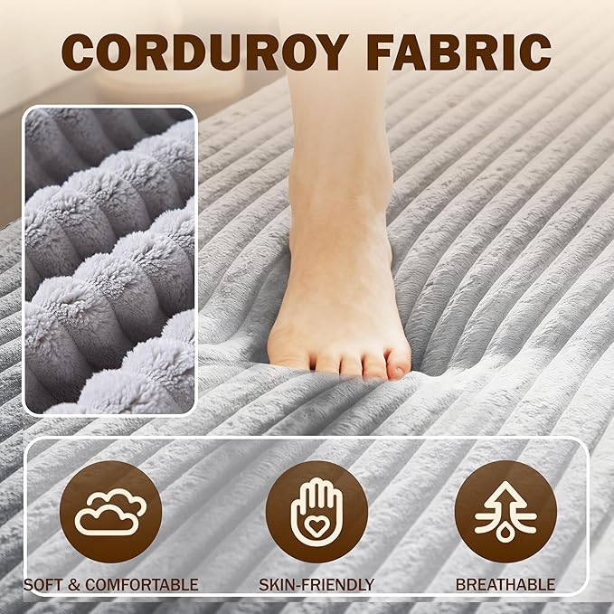 2 in 1 Convertible Compressed Sofa Bed 54'' Modern Boneless Loveseat Sleeper in a Box Floor Mattress Futon Couch No Assembly Needed Space Saving Light Grey Full 2 Pillows for Living Room