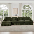 KEIKI 137 4Seat Modular Velvet Sofa Couch for Garden Home Apartment Living Style Conscious Nature Lovers Soft Plush Comfortable Cozy Relaxing Lounge Modern Contemporary Design Green
