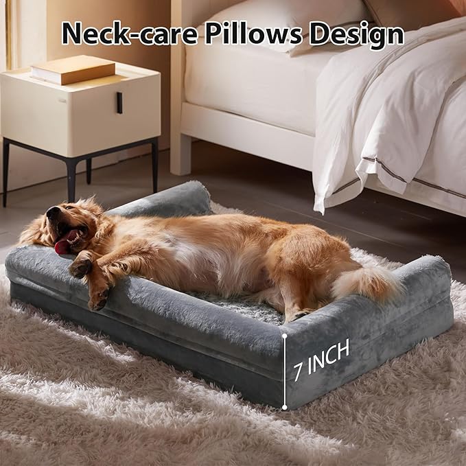 BFPETHOME Dog Beds for Large Dogs Orthopedic Dog Bed for Medium Large DogsBig Waterproof Couch Pet Bed with Removable Washable Cover