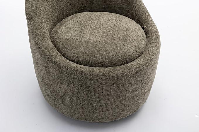 COLAMY Chenille Fabric 360 Swivel Accent Chair Set of 1 Green