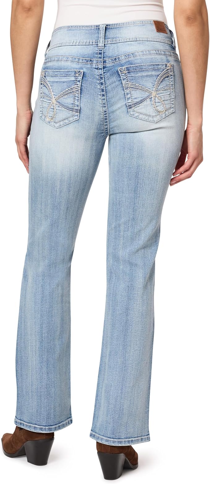 WallFlower Luscious Curvy Bootcut Jeans for Women Mid-Rise Insta Stretch Denim Size-Inclusive Juniors Jeans