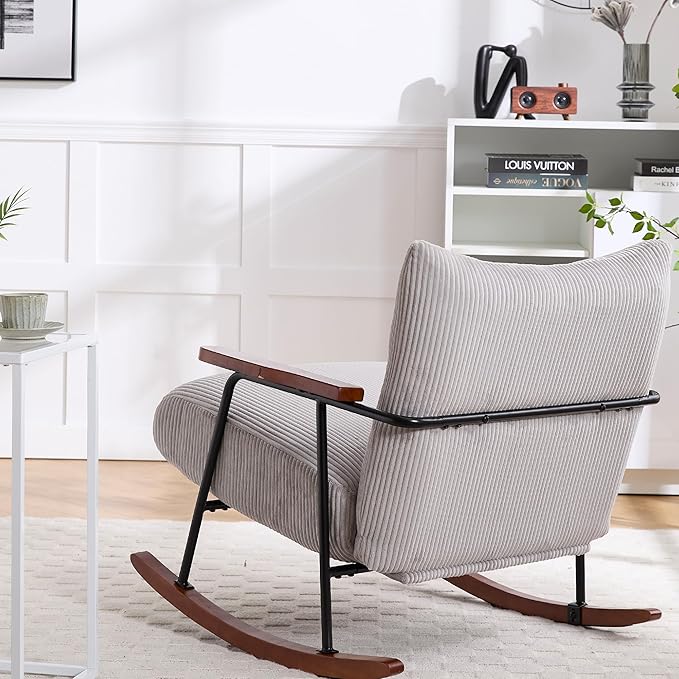 Modern Accent Chair Arm Chair Living Room Rocking Chair Metal e