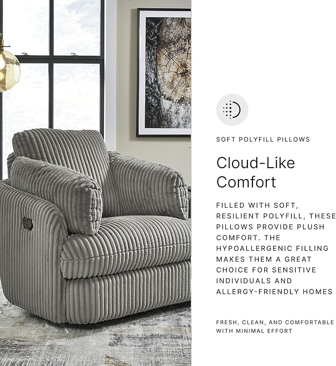 Signature Design by Ashley Tie-Breaker Casual Swivel Glider Recliner with Hidden Storage Gray