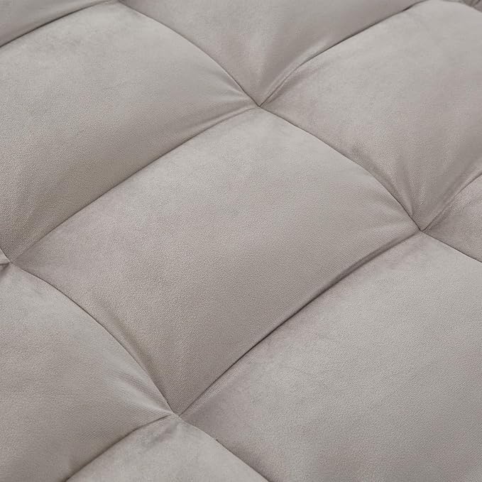 Loveseat Sleeper Sofa 3 in 1 Convertible Sofa Bed Adjustable Backrest Comfy Pull Out Couch Modern Upholstered Sofa for Living Room Bedroom Apartment Small Space (Grey with Side Table)