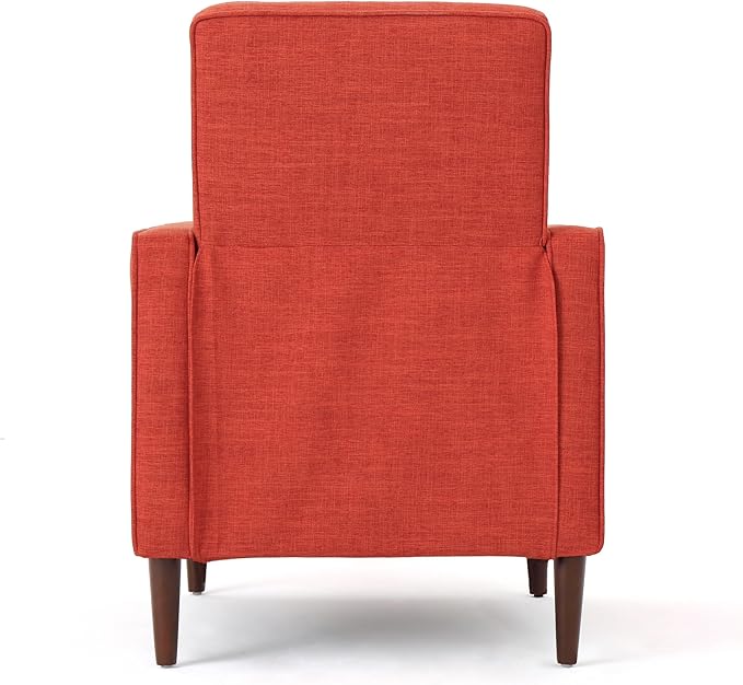 KEIKI Push Back Chair for Living Room Mid-Century Modern Recliner with Birch Legs