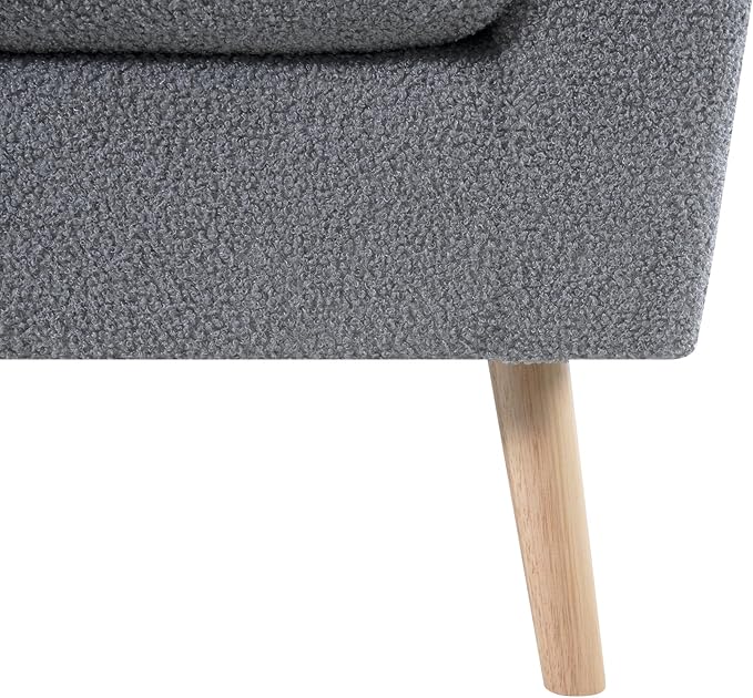 Naomi Home Frida Modern Accent Chair with Plush Fabric Ergonomic Indoor Lounge Chair Comfy Arm Chair for Bedroom &amp Living Room Chairs with Oak Legs and Thick Cushioning
