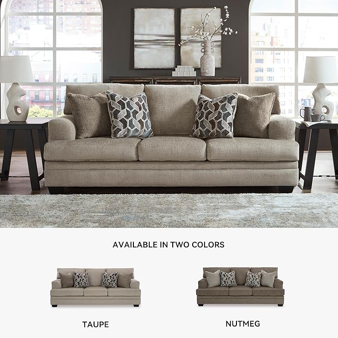 Signature Design by Ashley Stonemeade Casual Sofa with 4 Toss Pillows Light Brown