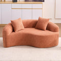 67 Modular Sectional Loveseat Sofa Chenille Upholstered Cloud Couch with S-Shaped Cushion Boneless Couch Sleeper Deep Seat Sofa with Throw Pillows for Living Room (Coral) | Chenille Comfortable