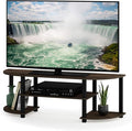 Furinno Turn-S-Tube Wide TV Entertainment Center Columbia Walnut/Black