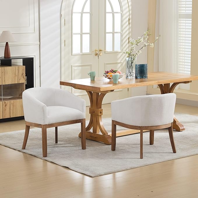 Mid Century Modern Upholstered Living Room Chairs with ArmsFarmhouse Reading Chair with Natural Hardwood Frame Accent Chairs for Living Room