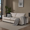 87'' Sofa Couch with Hidden Storage Space Modern Sofa for Living Room Comfy Upholstered 2-Seater Large Couch with Extra Deep Seat for Apartment White