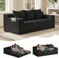 Boneless Couch 78 Inch 2 in 1 Convertible Sofa Bed Corduroy 3 Seater Fold Out Couch Oversize Boneless Loveseat Sleeper Sofa with 3 Pillows for Living Room Bedroom &amp Apartment