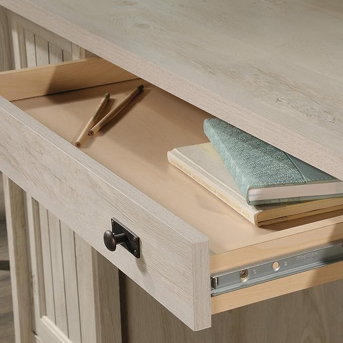 Sauder Costa Computer Desk with Storage Drawers Home Office Desk in Chalked Chestnut