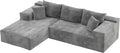 VICTONE 108” Cloud Sectional Couches Boneless Couch Modular L-Shaped Sofa with Deep Seat Modern Comfort Upholstered Sofas for Living Room No Assembly Required (Corduroy Grey)