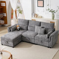 103'' L Shaped Couch Cloud Modular Sectional Sofa with Storage Extra Deep Seat Modern Chenille Sofa with Chaise Throw Pillows 4 Seat Convertible Sectional Couches for Living Room Grey