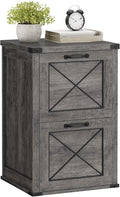 VASAGLE File Cabinet Filing Cabinet with 2 File Drawers Printer Stand Fit A4 Letter Size Hanging File Folders Modern Farmhouse Style for Home Office Misty Gray UOFC048G01