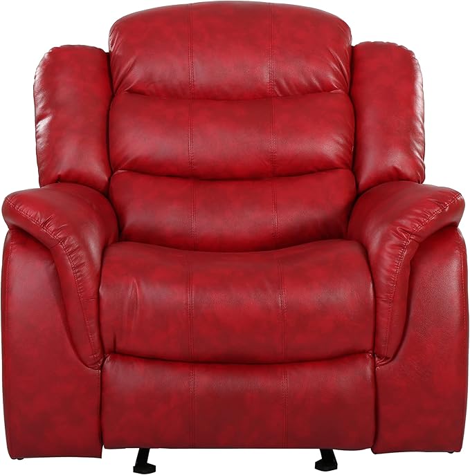 Christopher Knight Home Hawthorne Glider Recliner Leather Oxblood Red