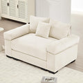 ERYE Modern Corduroy Upholstered Accent Chair Oversized Wider Seat Armchair Leisure Comfy Sofa Chair with Removable CushionArmrests and 3 Pillows for Home Apartment